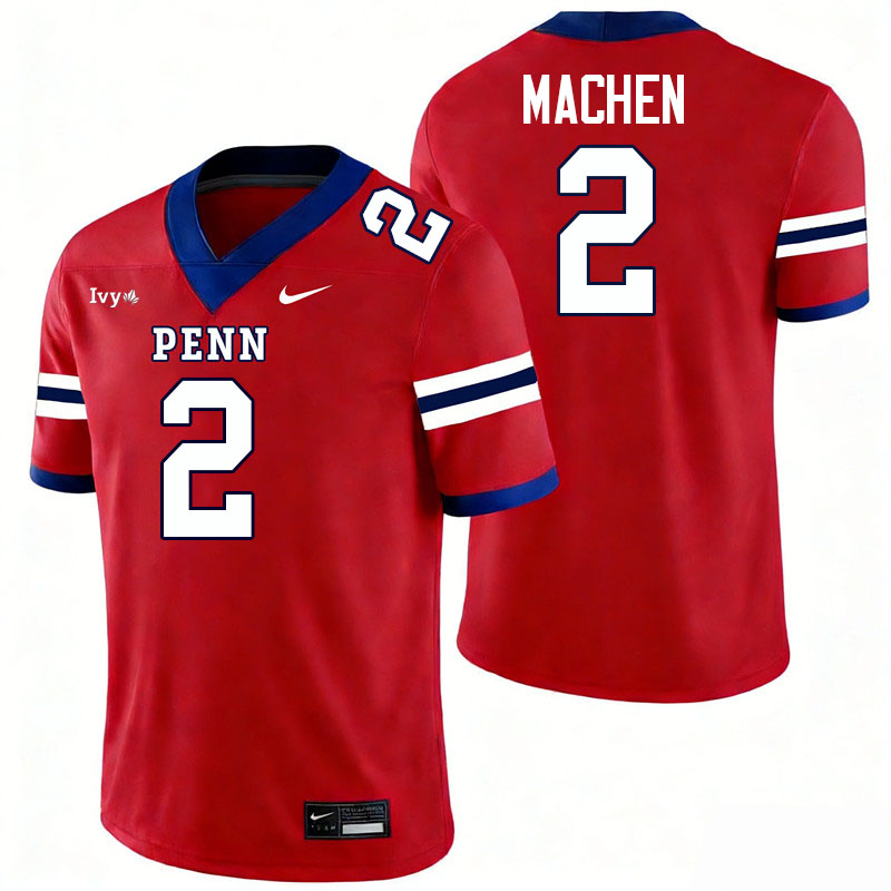Pennsylvania Quakers #2 Kadari Machen College Football Jerseys,Uniforms Stitched-Red